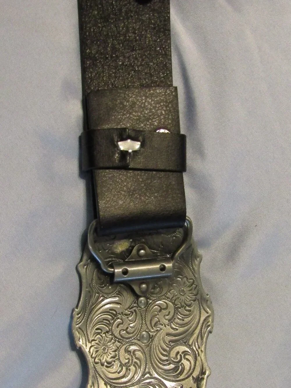 Texas LONGHORN SKULL Buckle & Belt Western Bronze Silver 2 Tone Cowgirl Cowboy